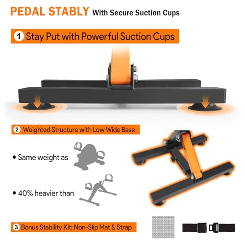 Adjustable Foldable Pedal Exerciser with Suction Cup Feet B11691