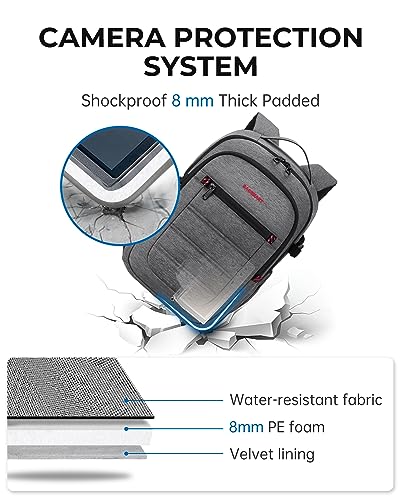 Black Expandable Camera Backpack with 15.6" Laptop Compartment F25530