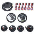 Black 6 Gauge Set Digital Speedometer Tacho Fuel Level Gauge Water Temp Volts Oil Pressure B373