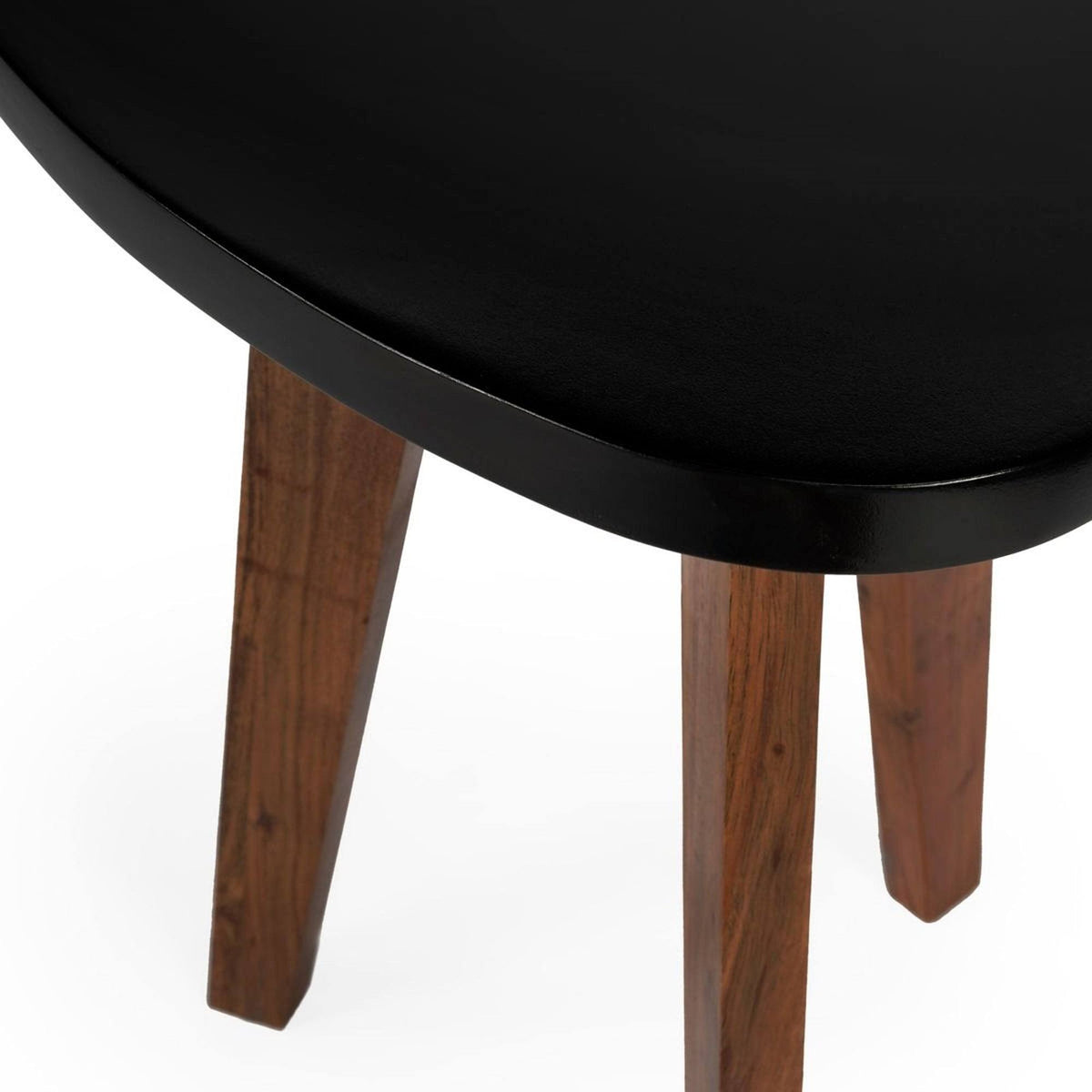 Black Bunching Table with 3 Angled Acacia Wood Legs R67854