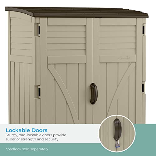 54 Cubic Feet Vertical Plastic Storage Shed E7588