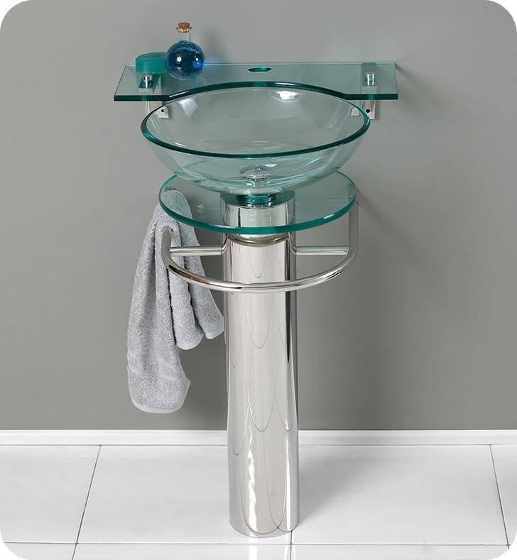 Modern Glass Bathroom Pedestal J12602