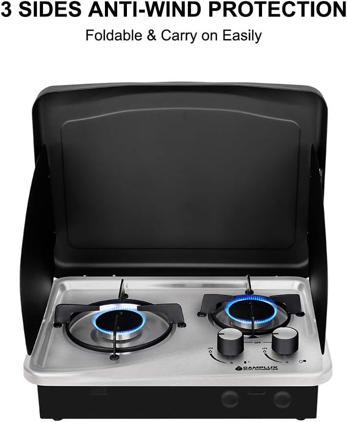 2 Burner Stainless Steel Propane Gas Cooktop M617583