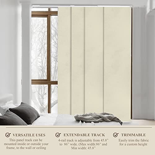 Blackout Fabric Sliding Door Blinds, W:46-86 x H: Up to-96 inches G740131
