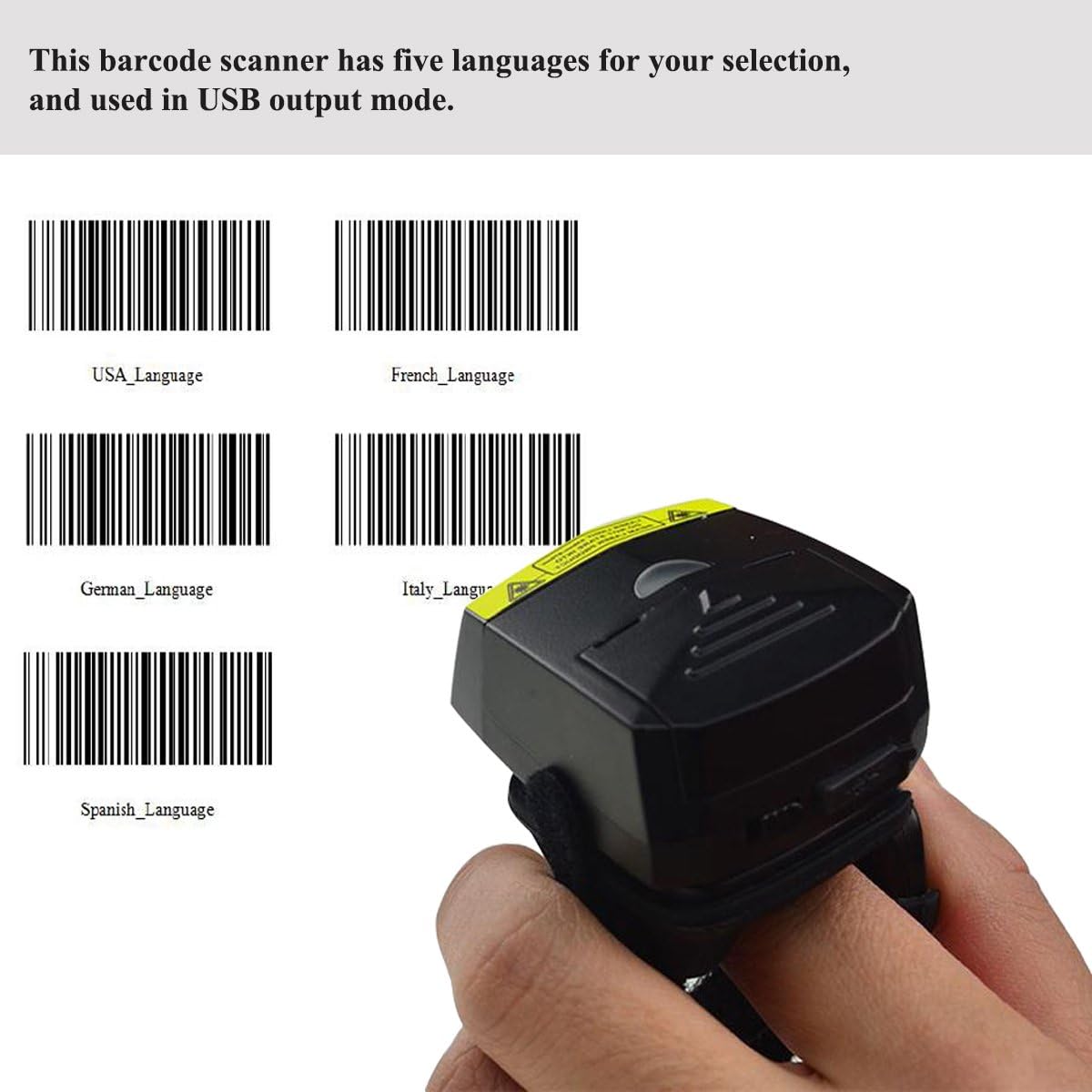 2D Wireless Finger Scanner with Alloy Shell & 350mAh Battery B90425