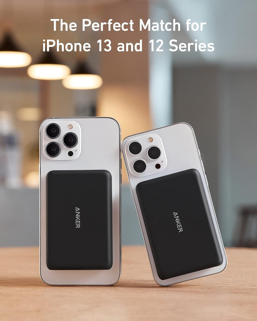 Black 5000 mAh Magnetic Wireless Portable Charger O163149