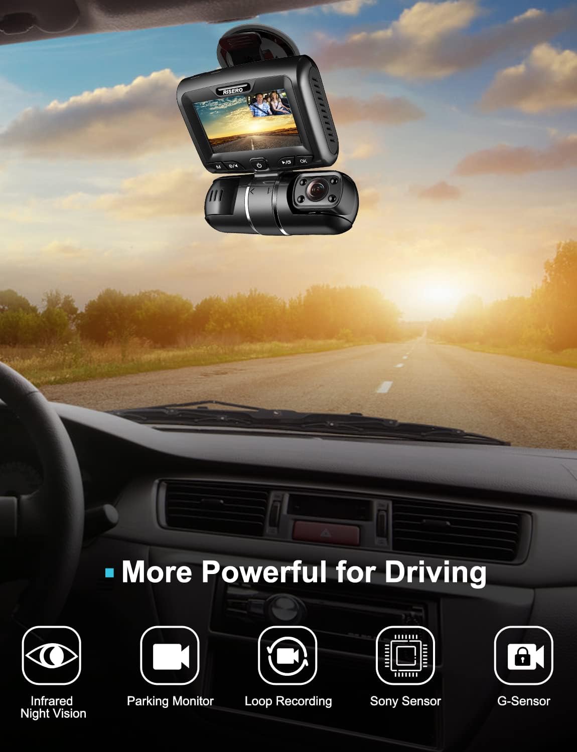 Dual Dash Cam Front and Rear 1080P Car Dashboard Camera Recorder P9955