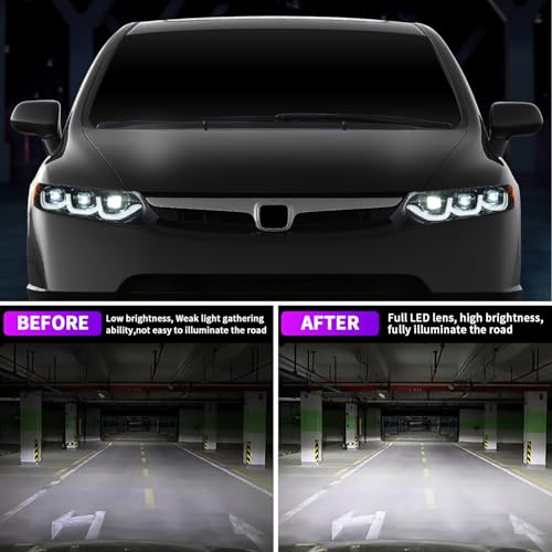 3 Projector Head Lamp Assemblies for 8th gen Civic Sedan W7991