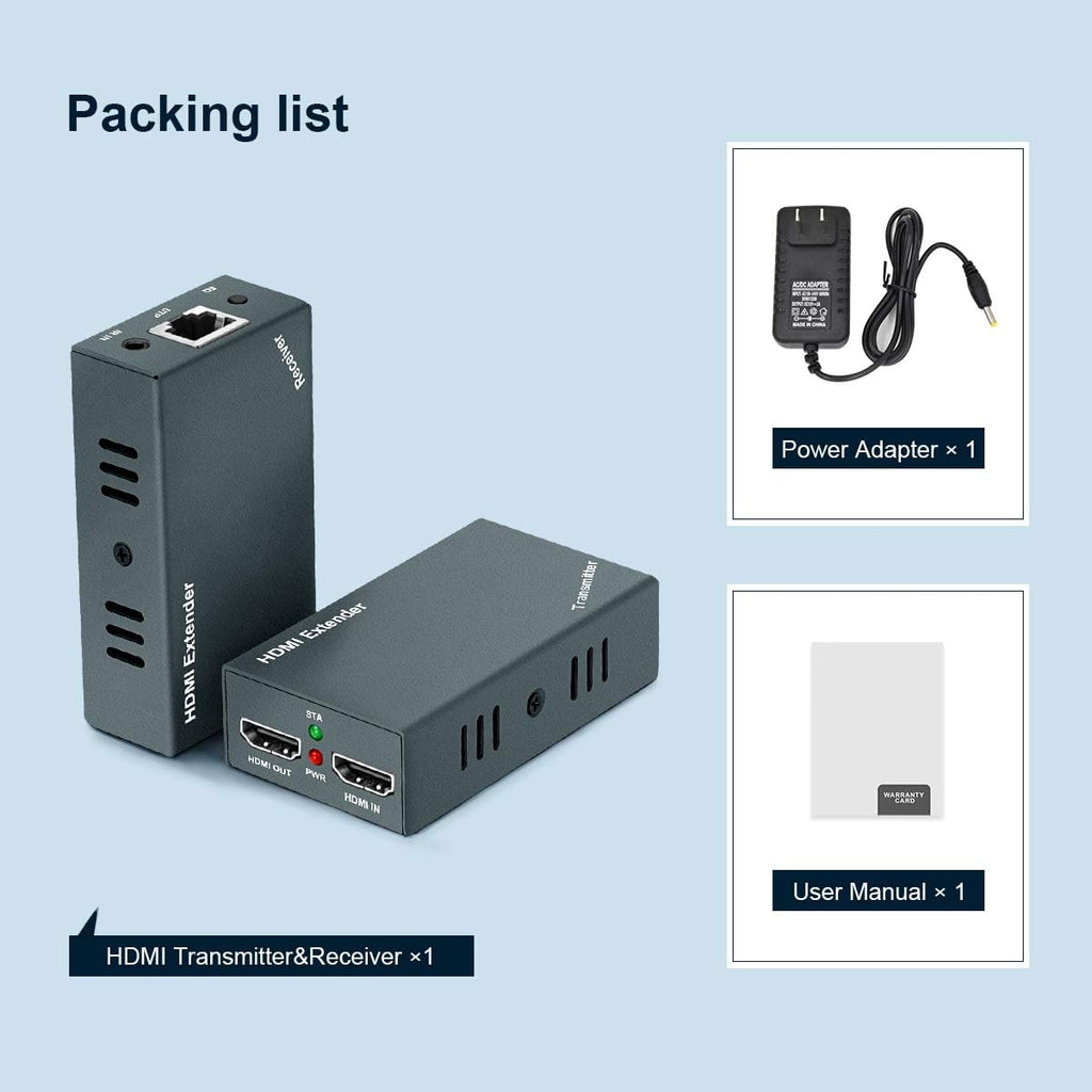 1080P@60Hz HDMI Extender with Local Output, 165ft Over CAT5e/CAT6/CAT7 Cable U182