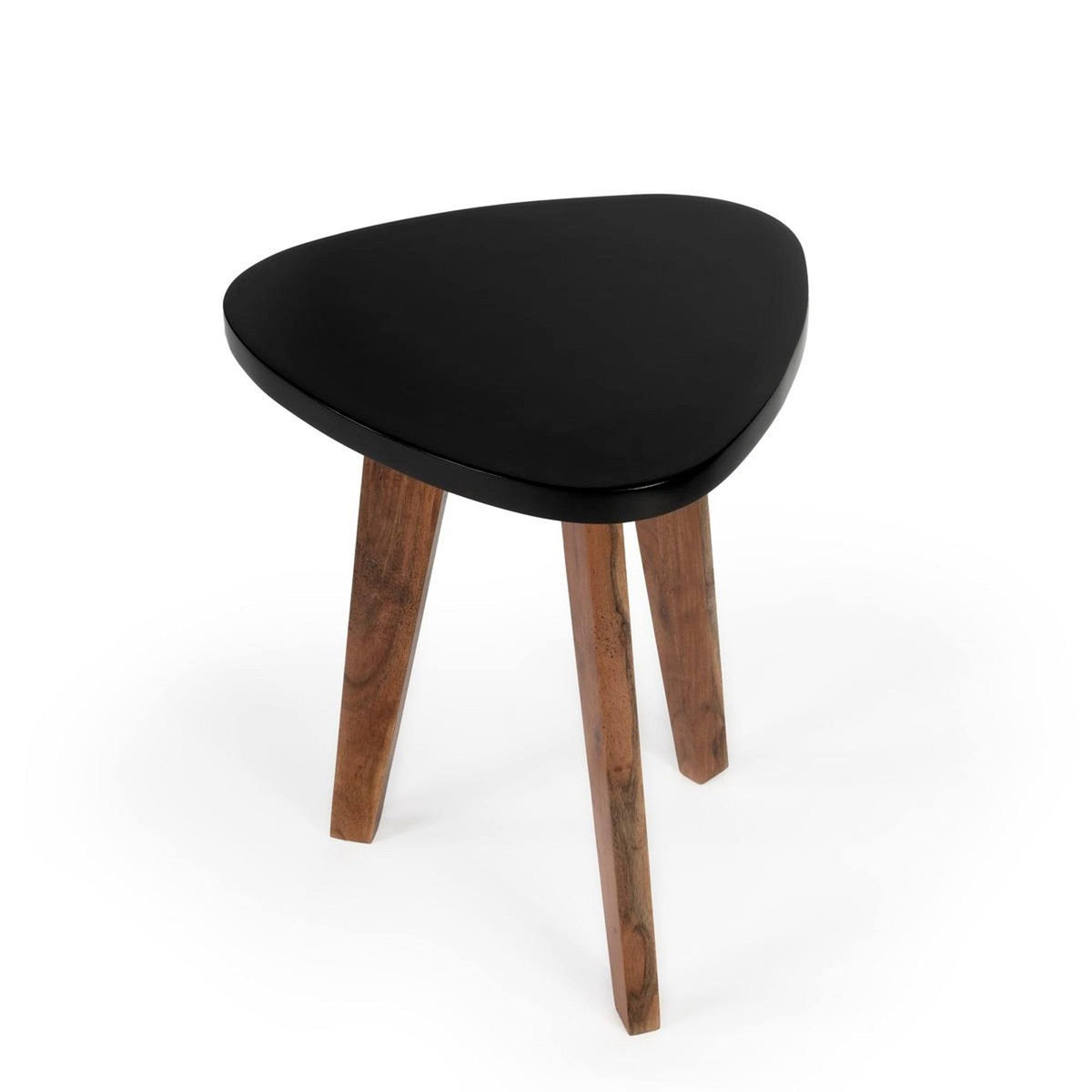 Black Bunching Table with 3 Angled Acacia Wood Legs R67854