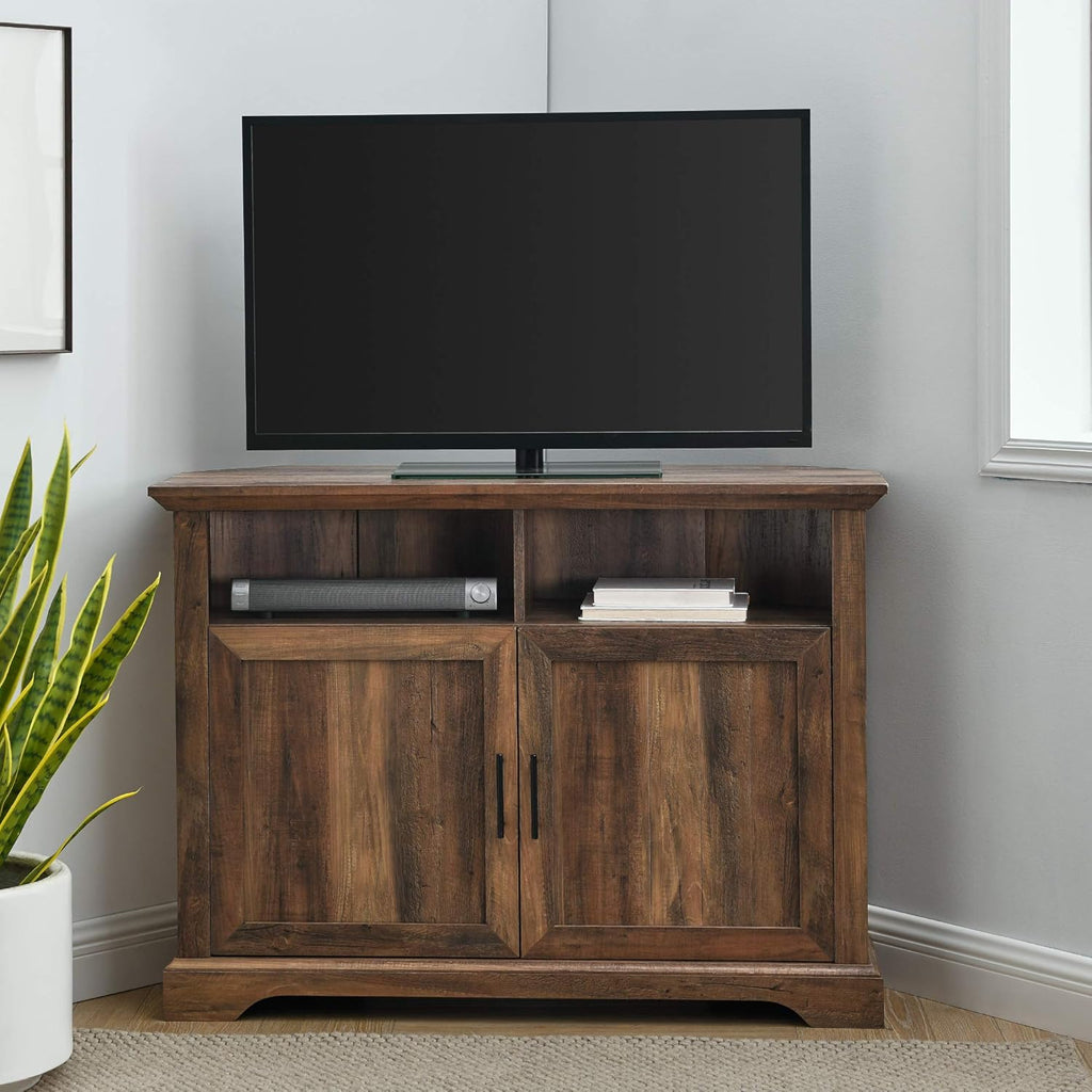 70 Inch Stone Grey Metal and Wood Fireplace TV Stand J1543