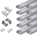 10-Pack 6.6ft U Shape LED Aluminum Channel System with Milky Cover V906232