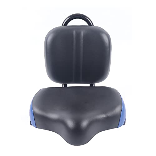 Backrest Saddle Bike Seat with Backrest, 11.5" x 9.5" Universal Bicycle Saddle Seat with Back Support, Faux Leather Foam Cycling Seat Cushion Y770470