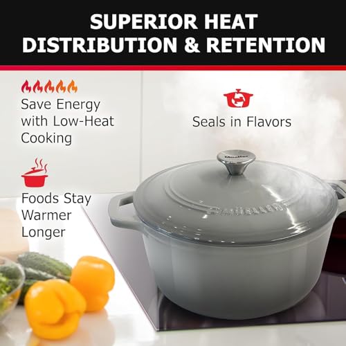 6qt Enameled Cast Iron Dutch Oven with Lid W620883