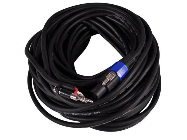4 Pack 100 Foot Banana to Speakon Speaker Cables 12 Gauge Black X382