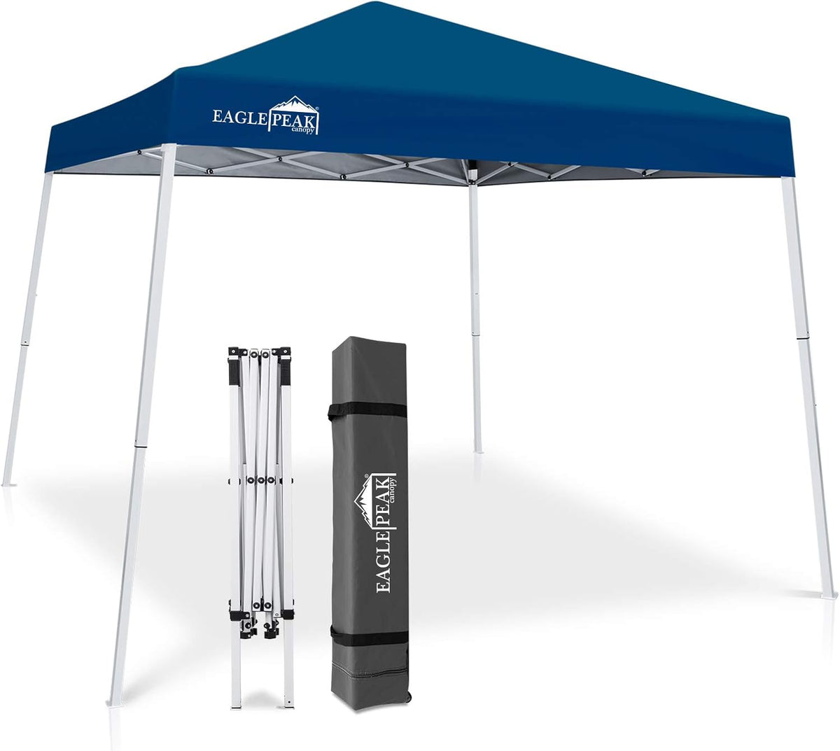 10' x 10' Slant Leg Pop-up Canopy Tent with 64 Square Feet of Shade (Blue) J484