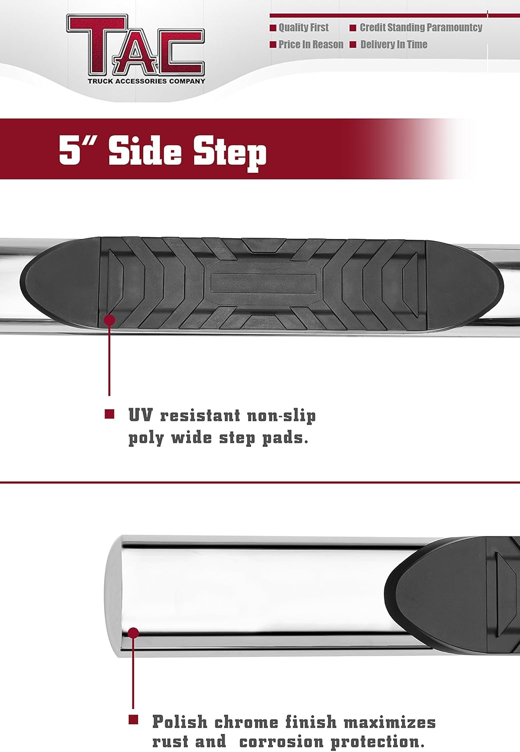 Stainless Steel Side Steps Running Boards 2Pcs B87005