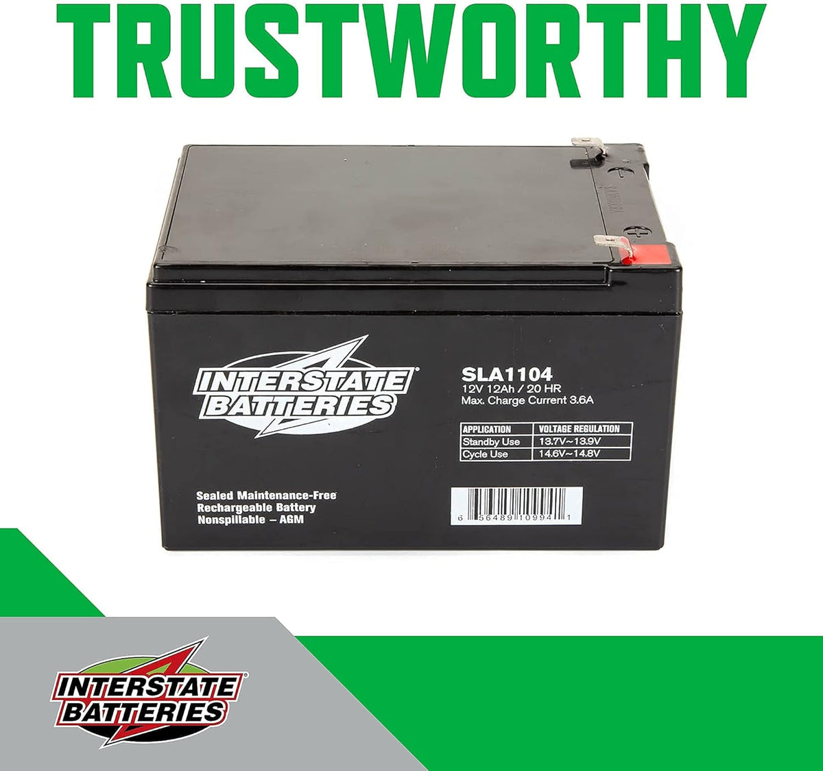 12V 12Ah Sealed Lead Acid Rechargeable SLA AGM Battery Pack of 2 L98930
