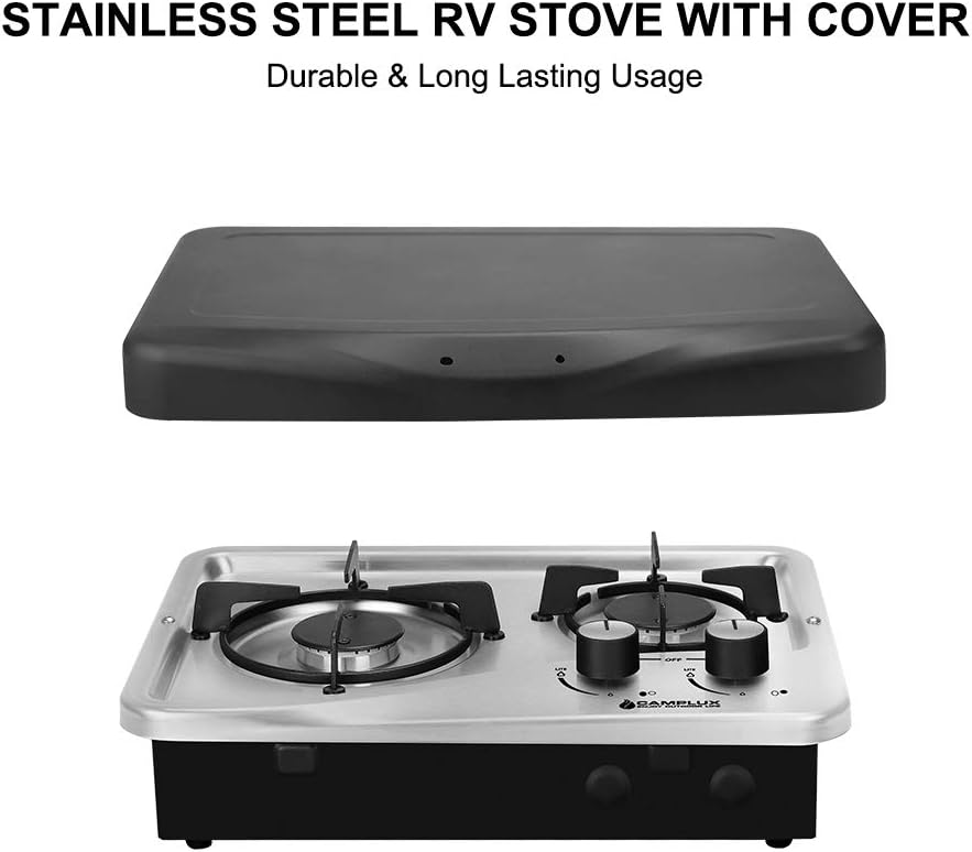 2 Burner Stainless Steel Propane Gas Cooktop M617583