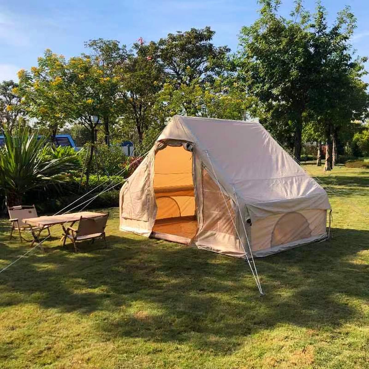 Inflatable Camping Tent with Hand Pump, Waterproof Blow and Pop Up Tent with Carry Bag B125719