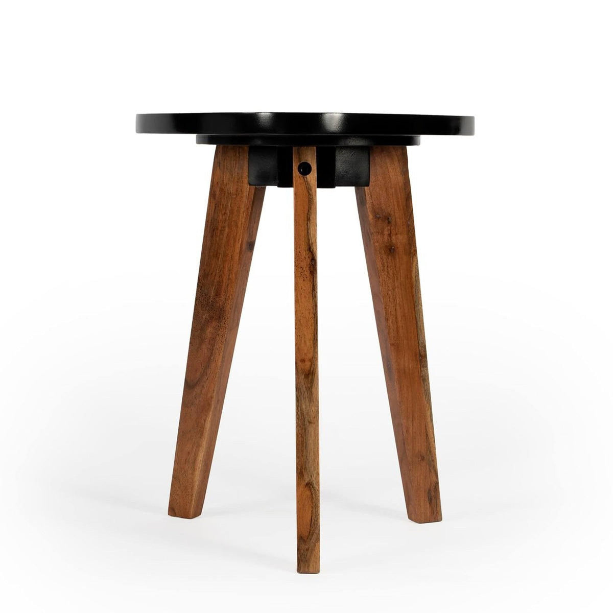 Black Bunching Table with 3 Angled Acacia Wood Legs R67854