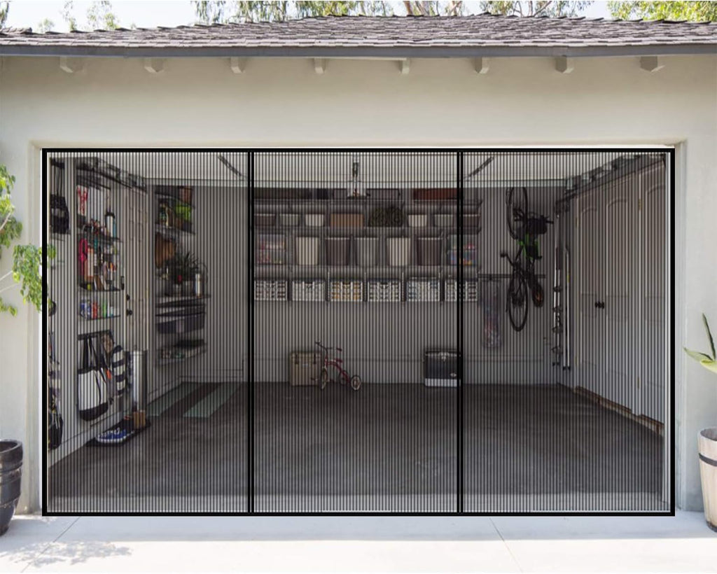 2 Car 16 x 7 Ft Retractable Magnetic Garage Door Screen Z15296