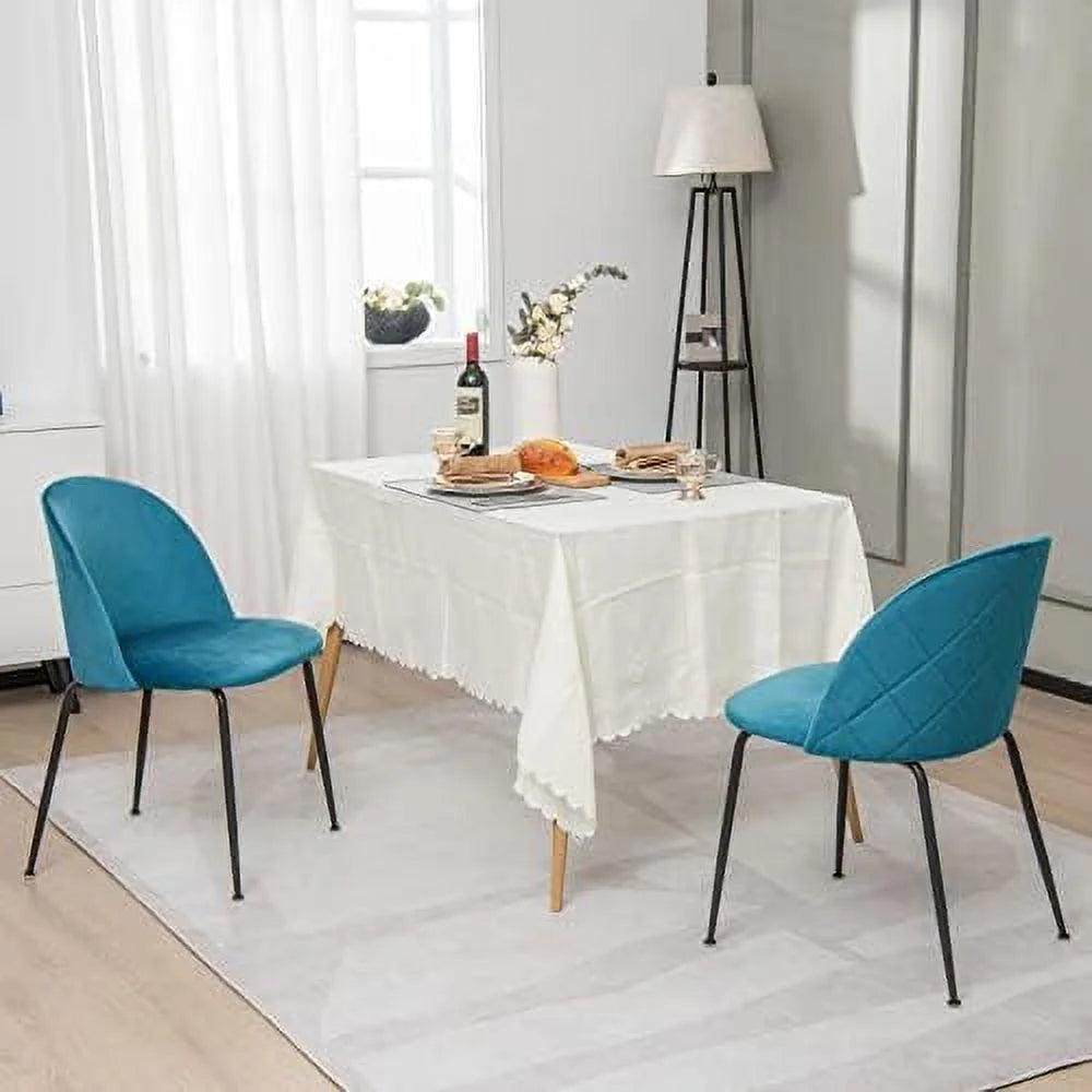 Velvet Dining Chairs Set of 4 Teal Blue I101