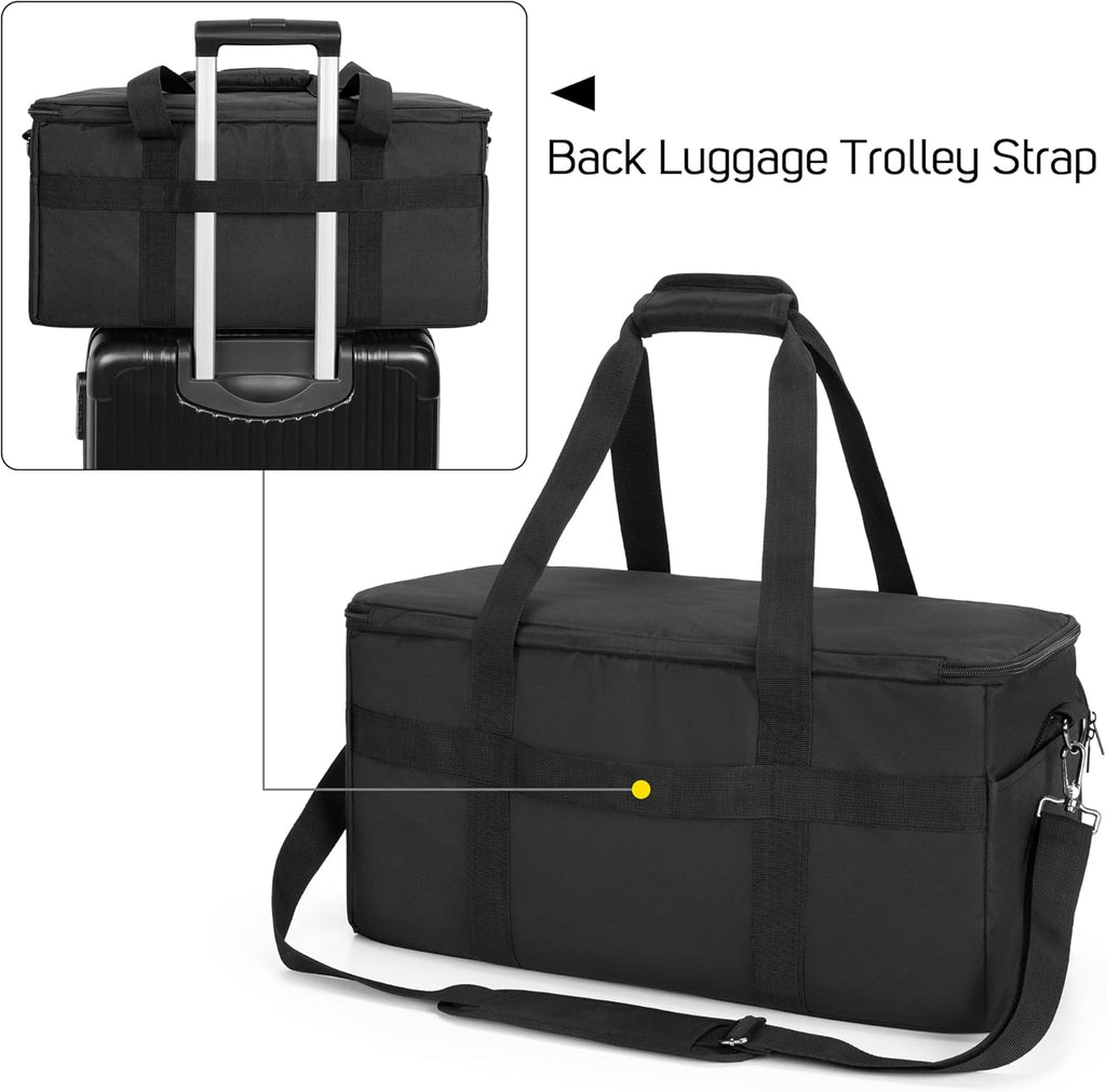 Large Cable File Bag with Padded Bottom and Detachable Dividers, Black Z73102