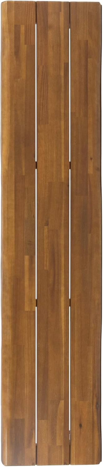 Teak and Rustic Metal Acacia Wood Bench K45049