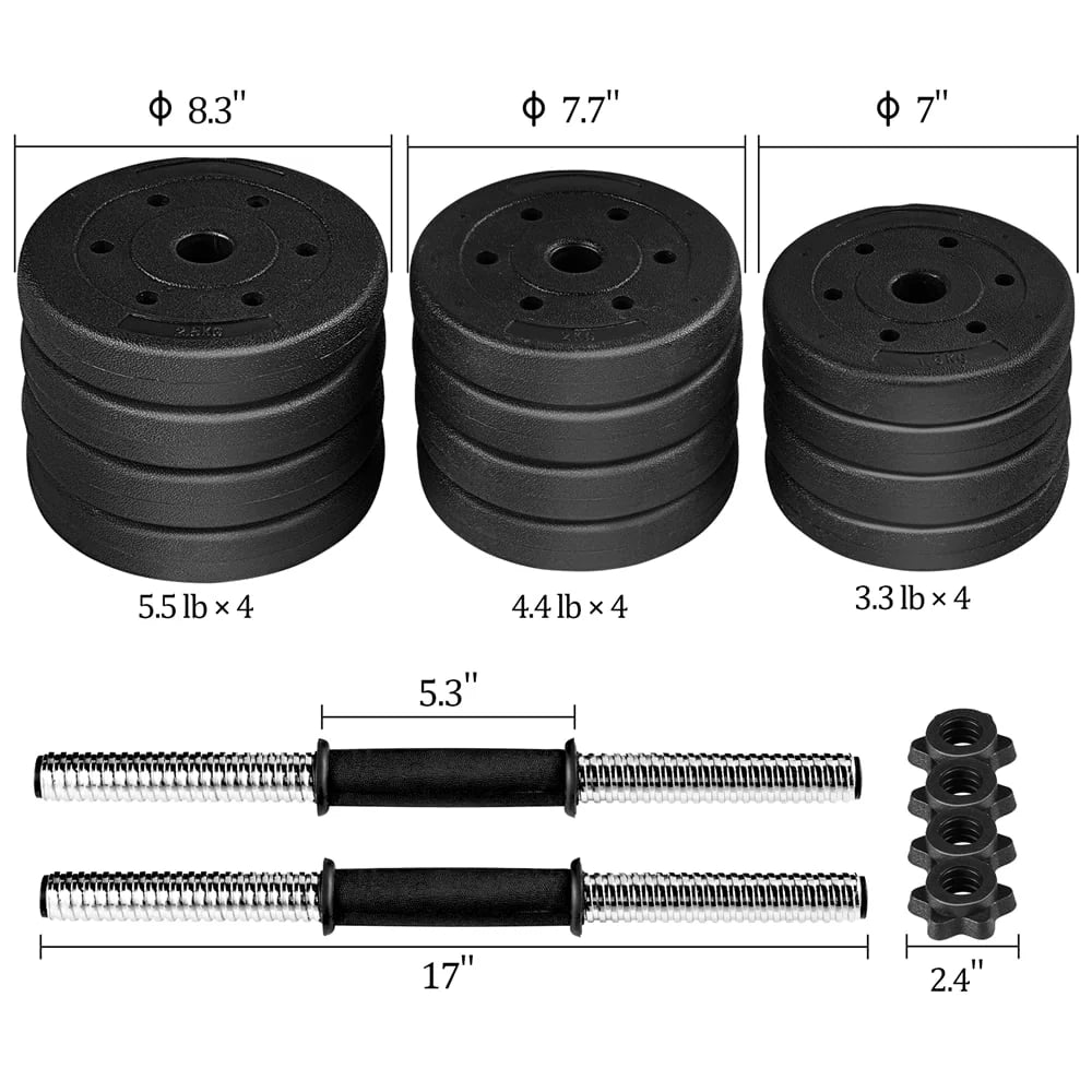 Adjustable 66LB Dumbbell Weight Set O605652