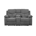 Gray Chenille Loveseat with Console L247
