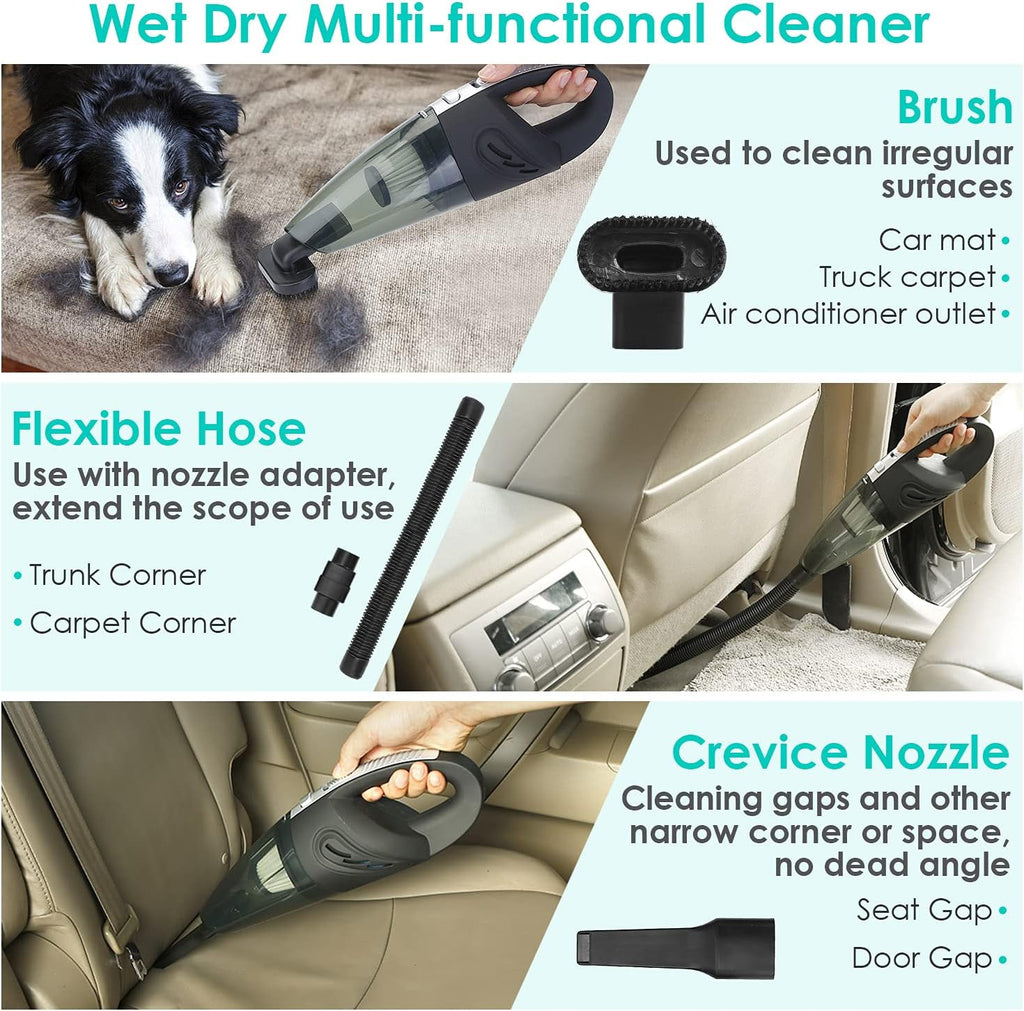 Portable Handheld Vacuum Cleaner Cordless Rechargeable Mini Car Vacuum Wet Dry Pack of 2 A189818
