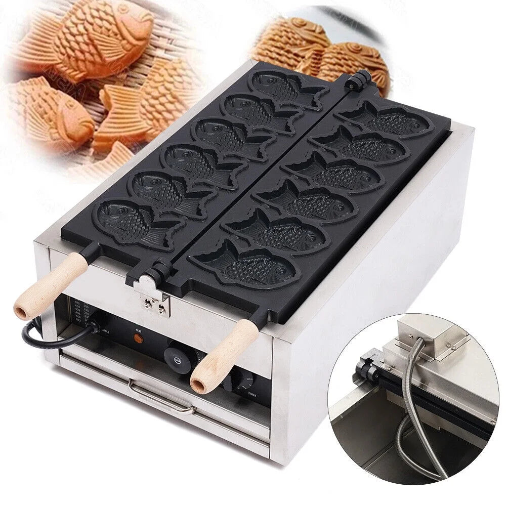Nonstick Stainless Steel Fish Shape Waffle Iron Baker Machine S902