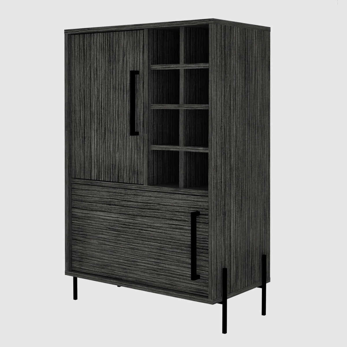 Smokey Oak Gray Oak Bar Cabinet Q615