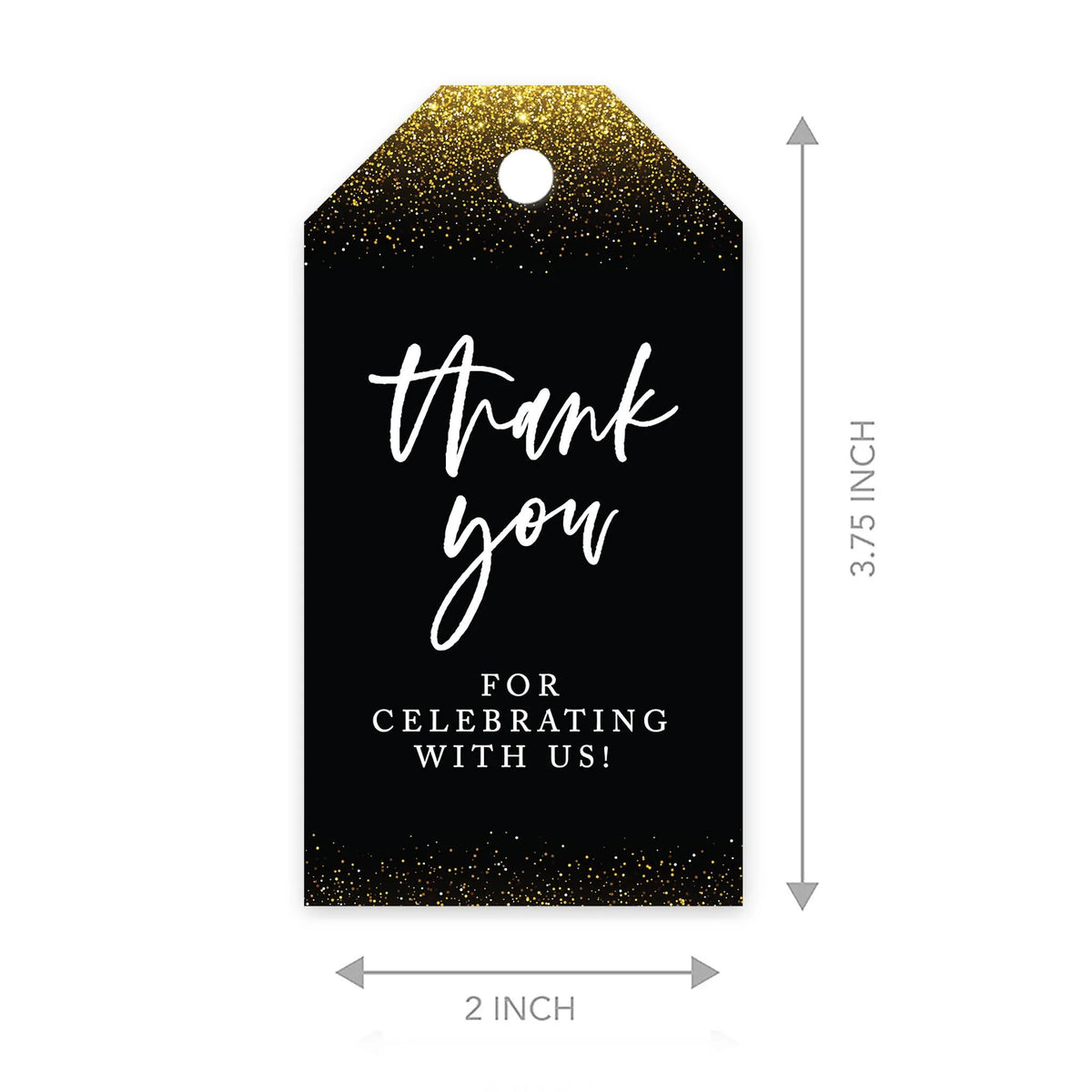 100 Pk Gold Glitter Cardstock Favor Tags T218112