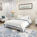 White Full Metal Platform Bed Frame S4036