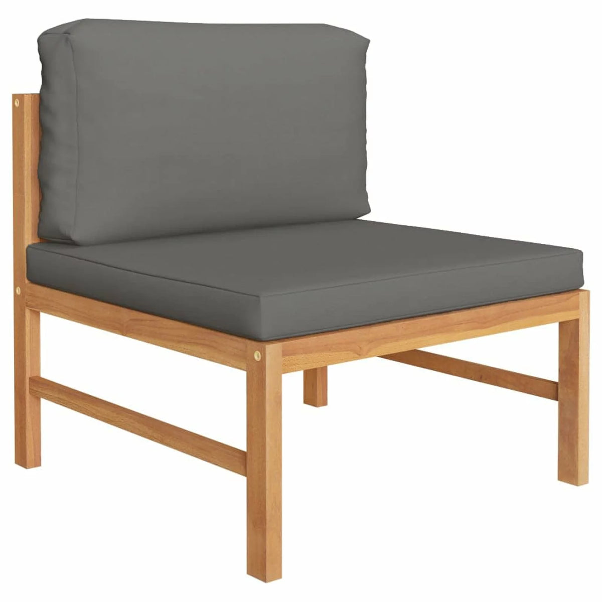 2 Piece Patio Set with Dark Gray Cushions Teak Wood U4072