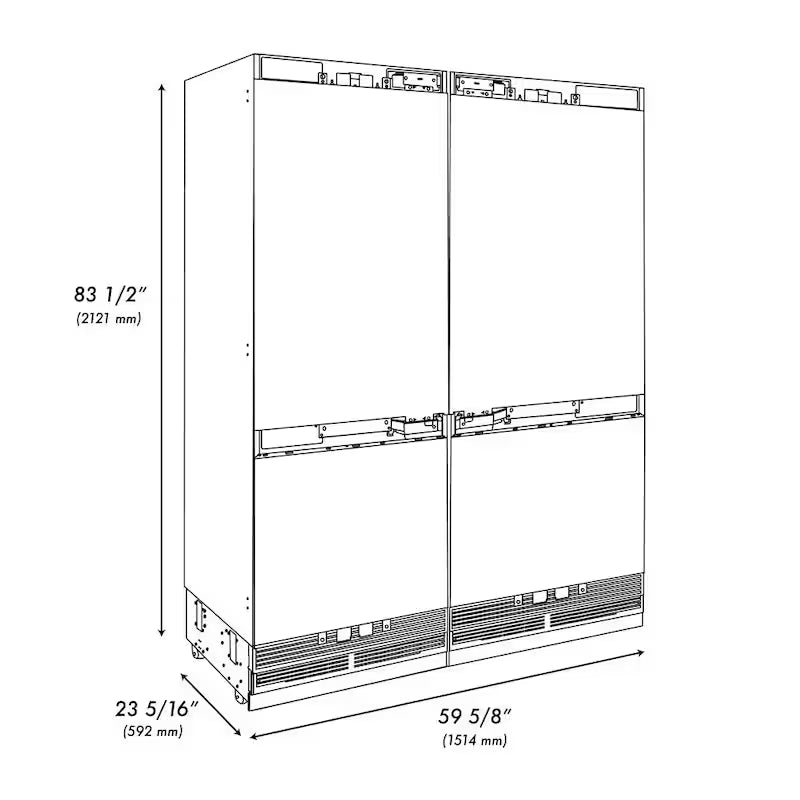 60 in. 4-Door French Door Refrigerator with Ice and Water Dispenser F8461