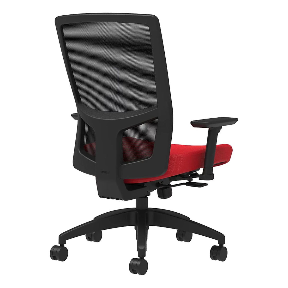 Fabric Task Chair Ruby Red Integrated Lumbar 2D Arms M521