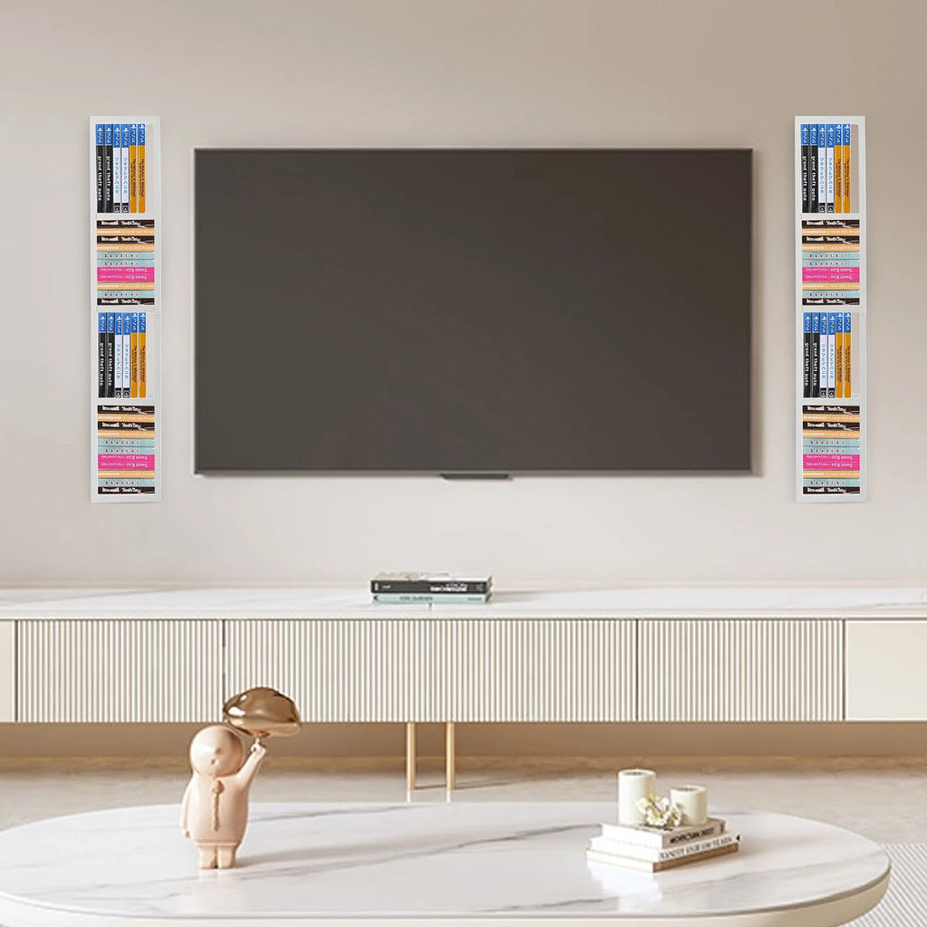 White Metal Wall Mount CD DVD Storage Rack U4433