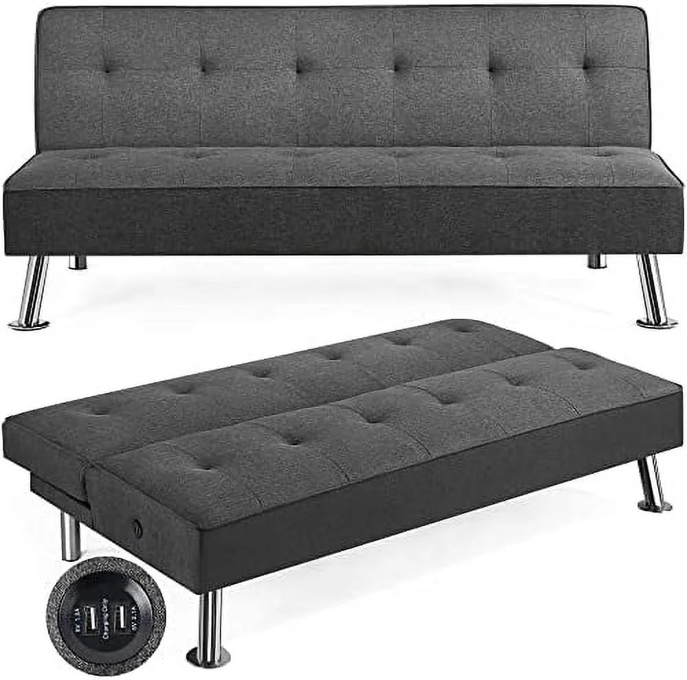Convertible Futon Sofa Bed with USB Charging Ports H3452