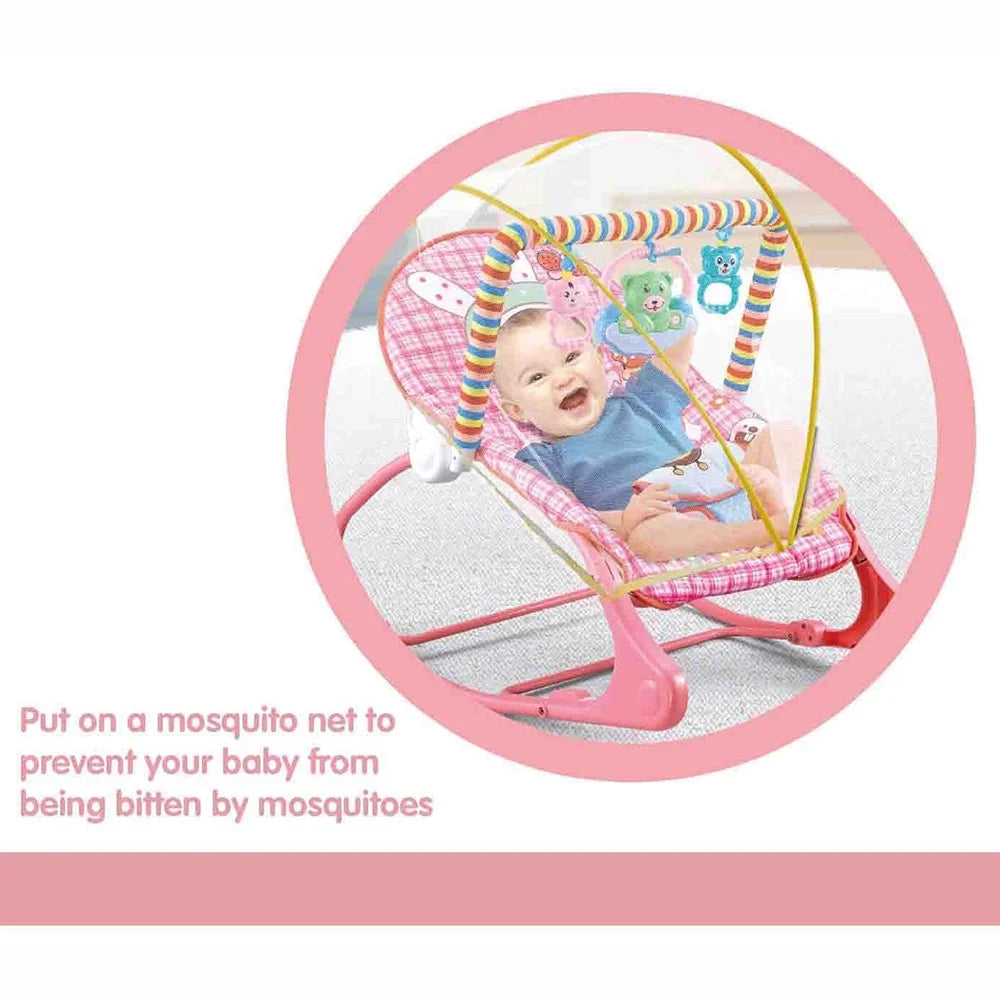 Portable Baby Bouncer Infant Seat Rocking Chair with Hanging Toys Bed Net B5793