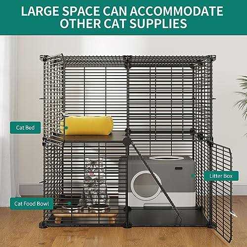 2 Tier Indoor Cat Cage Metal Playpen V787967