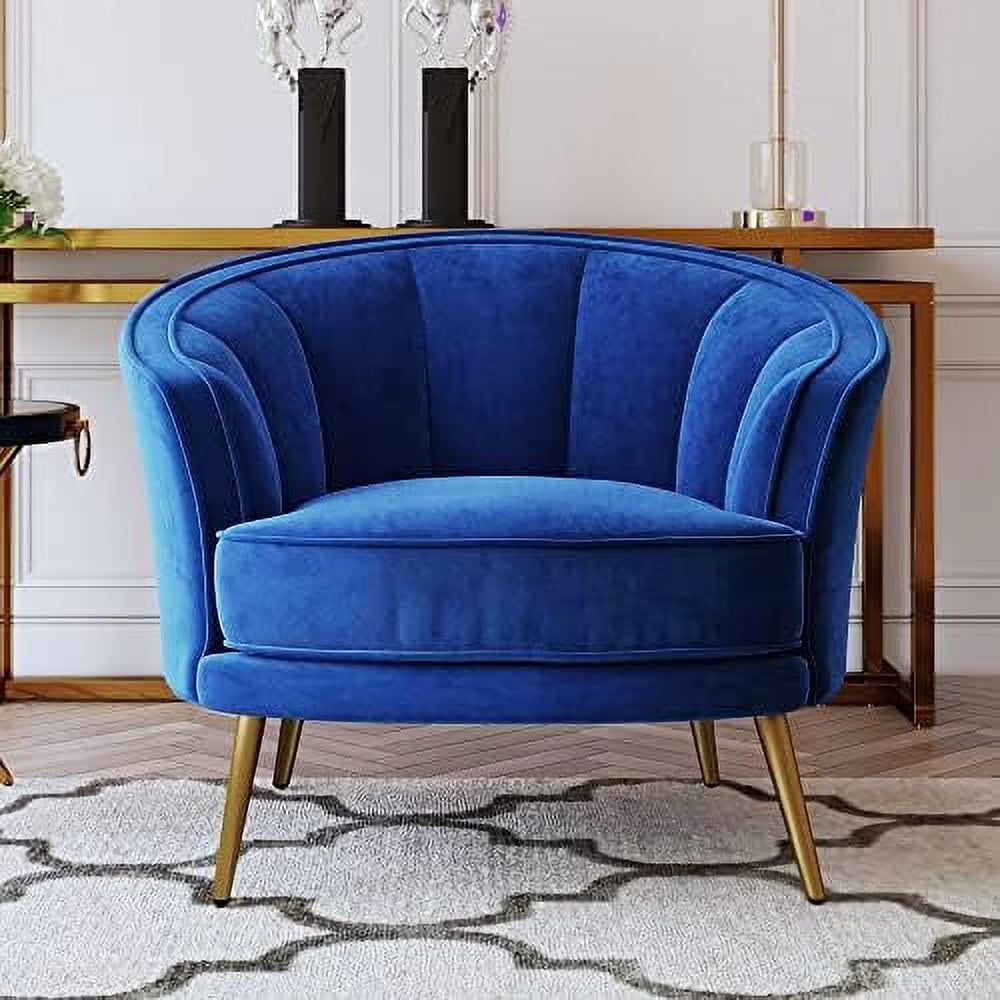 Modern Velvet Accent Barrel Chair E653002