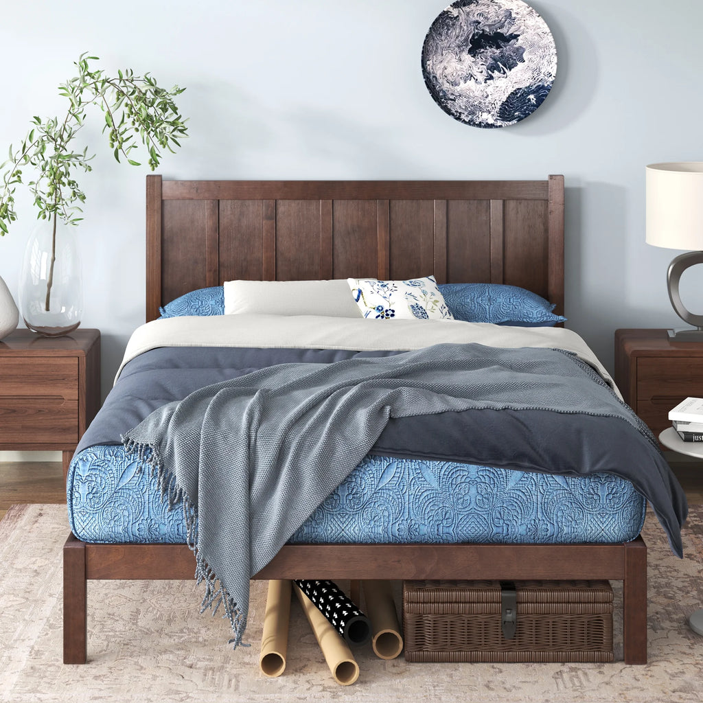 Queen Acacia Wood Platform Bed Frame E19456