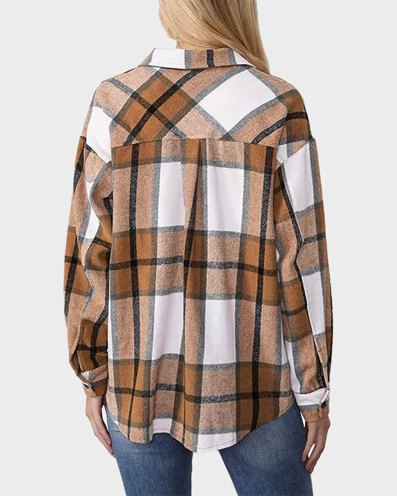 Plaid Flannel Shirt Jacket E82193