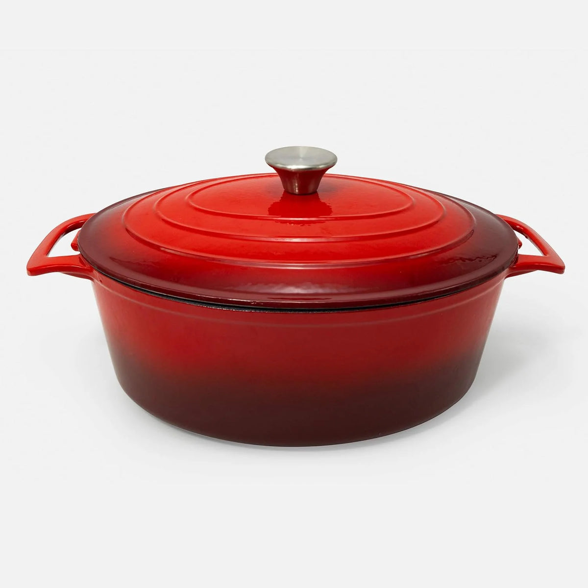 6 Qt Red Enamel Cast Iron Casserole Pan I796401