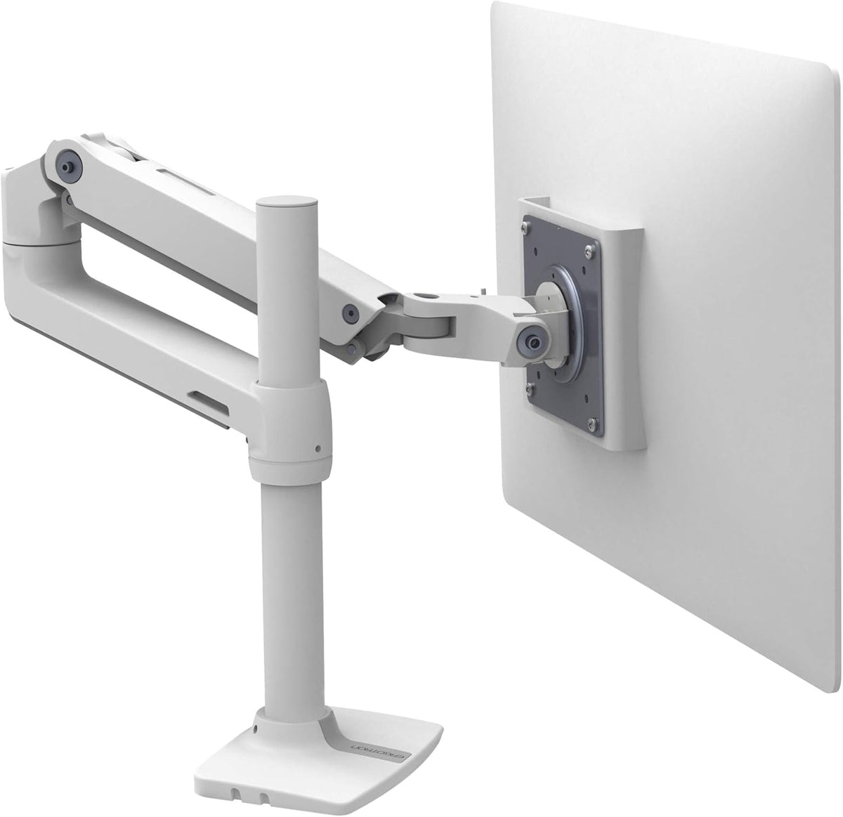White Tall Pole Single Monitor Arm Desk Mount L244155