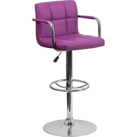 Mid Back Quilted Adjustable Height Swivel Bar Stool Y580047