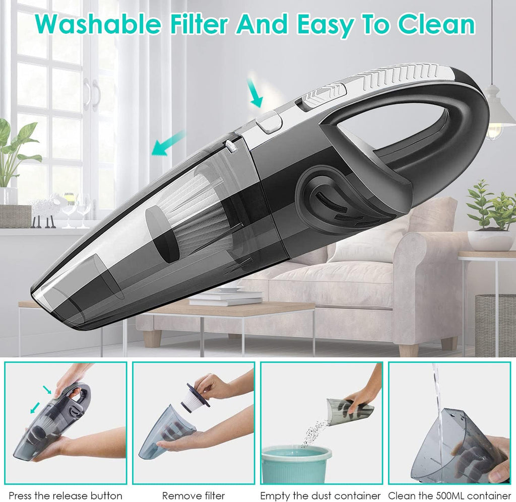Portable Handheld Vacuum Cleaner Cordless Rechargeable Mini Car Vacuum Wet Dry Pack of 2 A189818